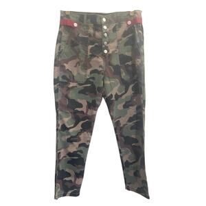 Veronica Beard Arya Womens 30 Cargo Straight Crop Jeans Camo High Rise #6435